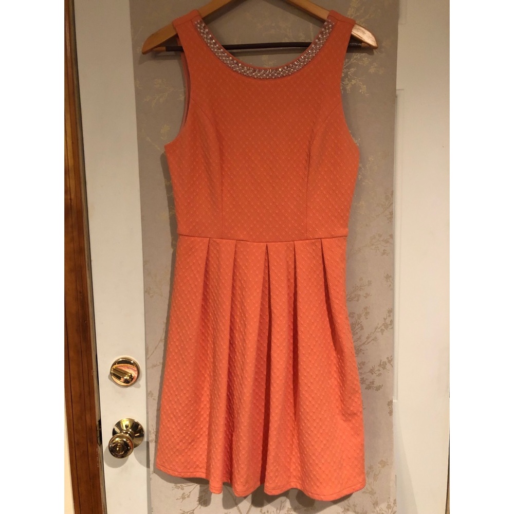 Coral Sleeveless Dress